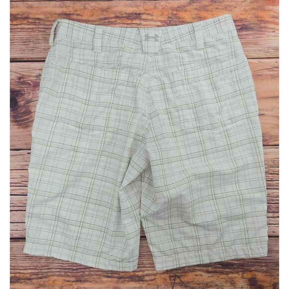 Under Armour Mens White Lightweight Plaid Golf Shorts 32 - Picture 2 of 7